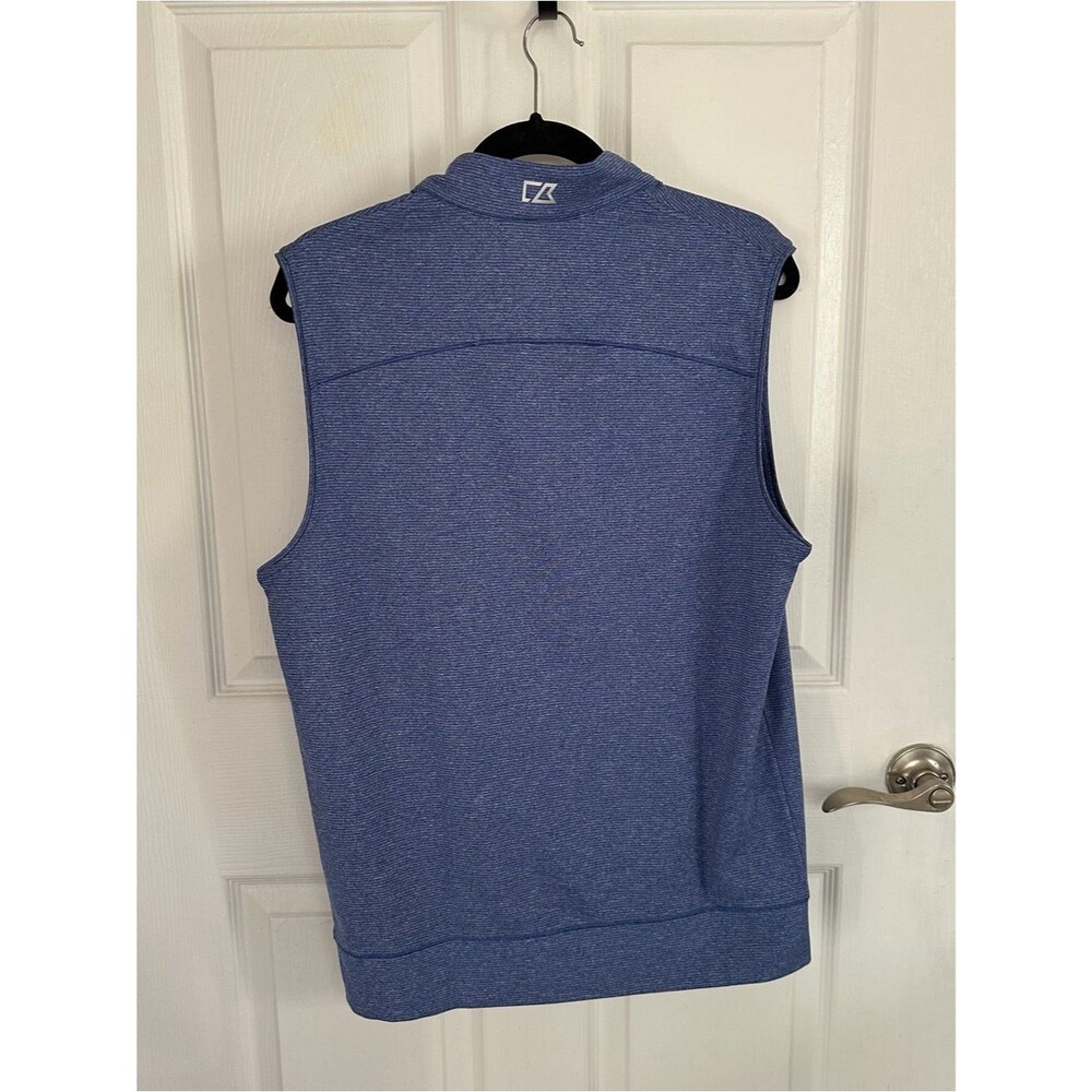 Men's Blue Sleeveless Quarter-Zip Pullover Atlanta Braves Vest S Cutter & Buck - Picture 4 of 7